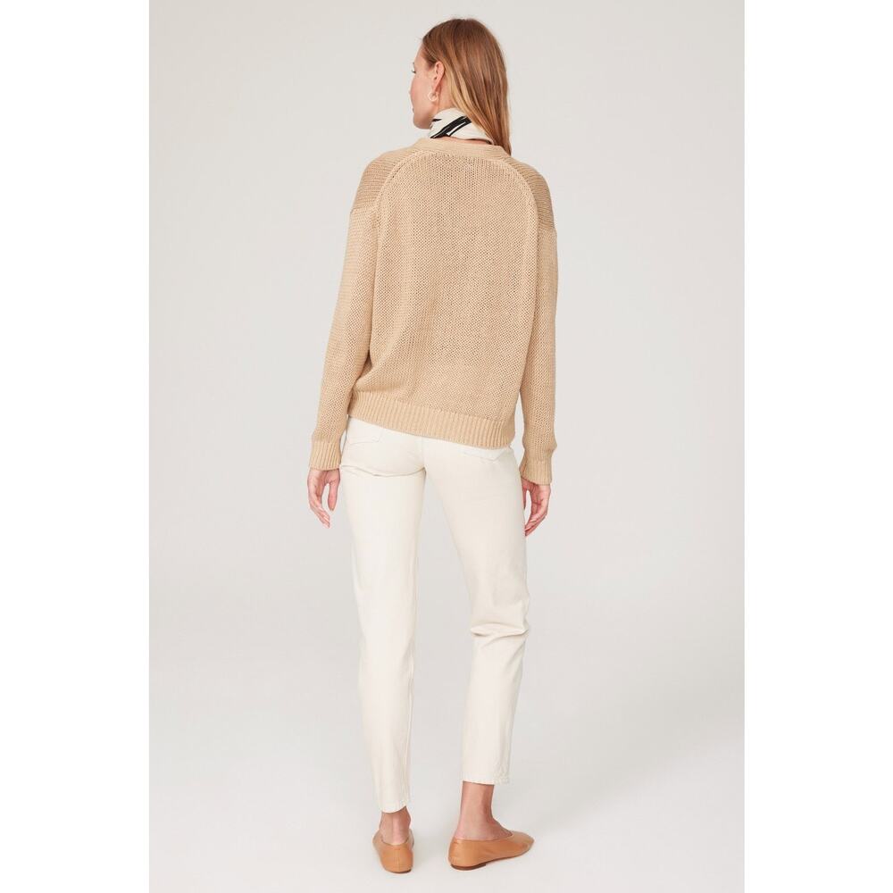 Polo Ralph Lauren Tan Beige Linen Knit Button Front Cardigan Sweater Size Small - Picture 3 of 14
